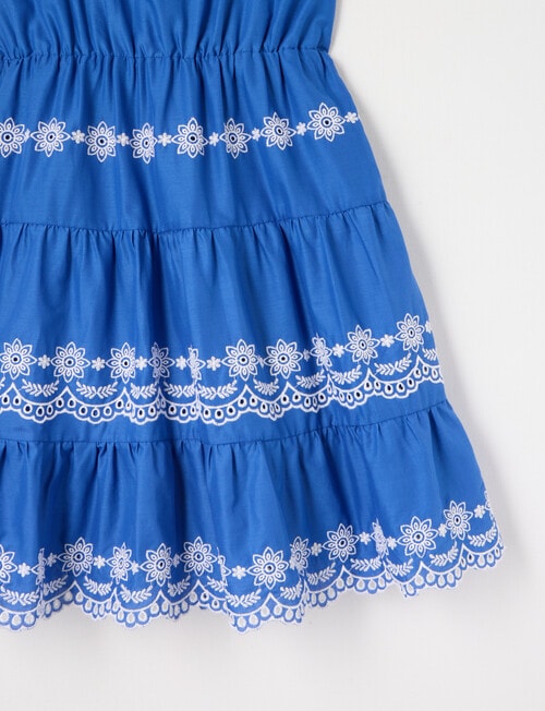 Switch Tiered Embroidery Dress, Cobalt & White product photo View 04 L