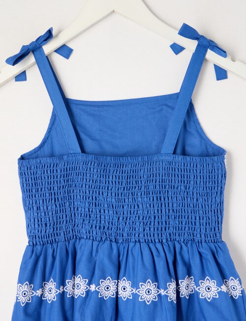 Switch Tiered Embroidery Dress, Cobalt & White product photo View 05 L