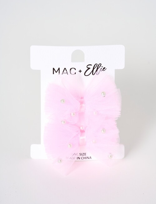 Mac & Ellie Tulle Hair Clip, 2-Piece, Light Pink product photo View 02 L