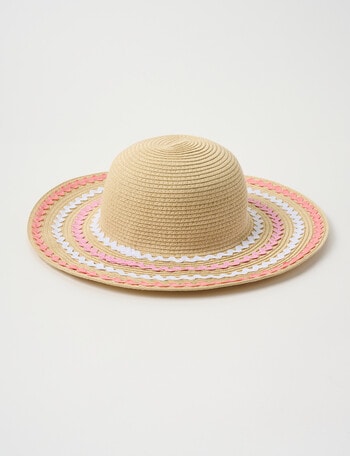 Mac & Ellie Straw Sunhat with Rick Rac Trim, Natural product photo