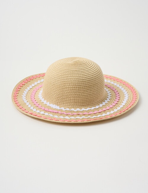Mac & Ellie Straw Sunhat with Rick Rac Trim, Natural product photo