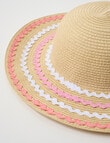 Mac & Ellie Straw Sunhat with Rick Rac Trim, Natural product photo View 03 S
