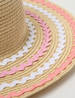 Mac & Ellie Straw Sunhat with Rick Rac Trim, Natural product photo View 04 S