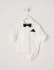 Teeny Weeny Long Sleeve Woven Bodysuit, White product photo View 02 S