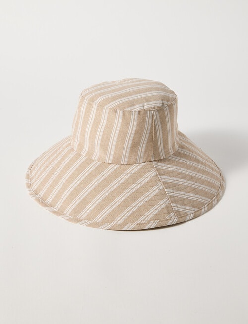 Switch Stripe Wide Brim Bucket Hat, Natural product photo
