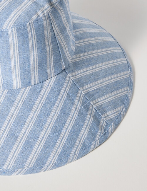 Switch Stripe Wide Brim Bucket Hat, Denim Blue product photo View 02 L