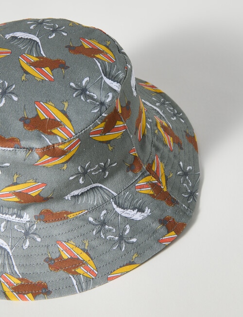 Mac & Ellie Kiwi Surfer Bucket Hat, Moss product photo View 02 L