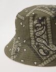 No Issue Paisley Reversible Bucket Hat, Khaki And Stone product photo View 04 S