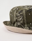 No Issue Paisley Reversible Bucket Hat, Khaki And Stone product photo View 05 S