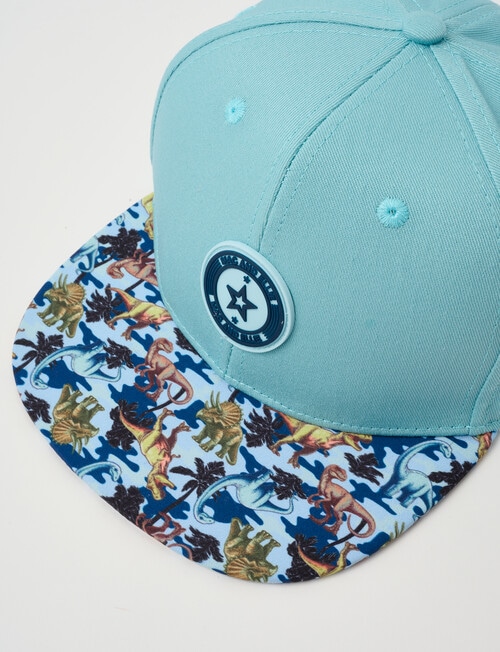 Mac & Ellie Dino Cap with Flat Peak, Aqua product photo View 02 L