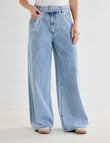 Mineral Sven Studded Belt Wide Leg Jeans, Blue product photo