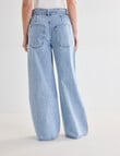 Mineral Sven Studded Belt Wide Leg Jeans, Blue product photo View 02 S