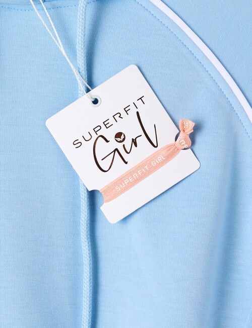SUPERFIT GIRL Pull On Sporty Hoodie, Light Blue product photo View 03 L