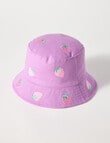 Mac & Ellie Strawberry Embroidery Bucket Hat, Purple product photo