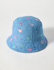Mac & Ellie Rainbow Embroidery Bucket Hat, Blue product photo