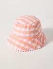 Mac & Ellie Gingham Bucket Hat, Peach product photo