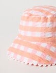 Mac & Ellie Gingham Bucket Hat, Peach product photo View 03 S