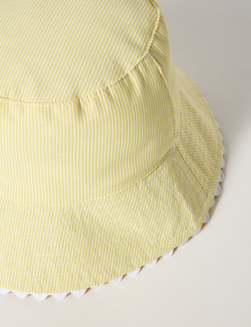 Mac & Ellie Stripe Bucket Hat, Lemon product photo View 02 L