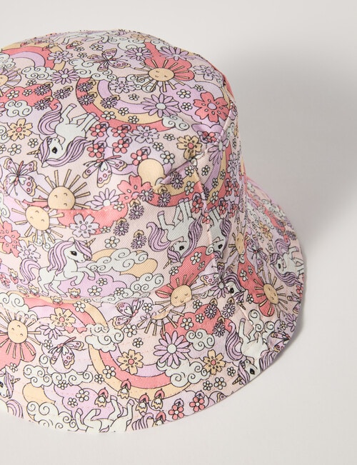 Mac & Ellie Rainbow Unicorn Bucket Hat, Multicoloured product photo View 02 L
