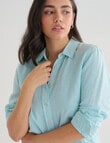 Zest Essentials Linen Long Sleeve Shirt, Mint product photo