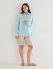 Zest Essentials Linen Long Sleeve Shirt, Mint product photo View 03 S