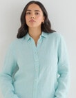 Zest Essentials Linen Long Sleeve Shirt, Mint product photo View 05 S