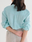 Zest Essentials Linen Long Sleeve Shirt, Mint product photo View 06 S