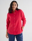 Zest Essentials Linen Long Sleeve Shirt, Raspberry product photo