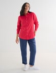 Zest Essentials Linen Long Sleeve Shirt, Raspberry product photo View 03 S