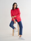 Zest Essentials Linen Long Sleeve Shirt, Raspberry product photo View 05 S