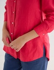 Zest Essentials Linen Long Sleeve Shirt, Raspberry product photo View 06 S