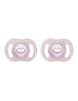 Tommee Tippee Ultralight Night Soother, 2-Pack, 0-6m, Assorted product photo