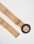 Whistle Accessories Round Buckle Elasticated Belt, Natural & Pear Wood product photo View 02 S