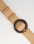 Whistle Accessories Round Buckle Elasticated Belt, Natural & Pear Wood product photo View 03 S
