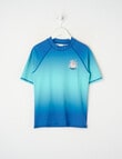 Wavetribe Ombre Short Sleeve Rash Top, Blue product photo