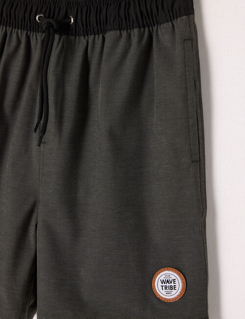 Wavetribe Self Stripe Swim Short, Charcoal product photo View 02 L