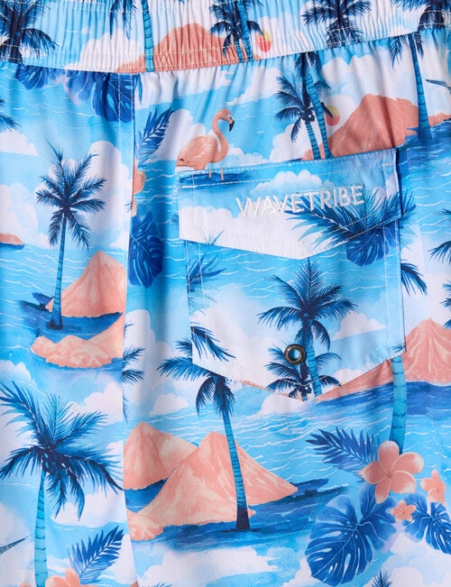 Wavetribe Island All Over Print Board Short, Blue product photo View 02 L
