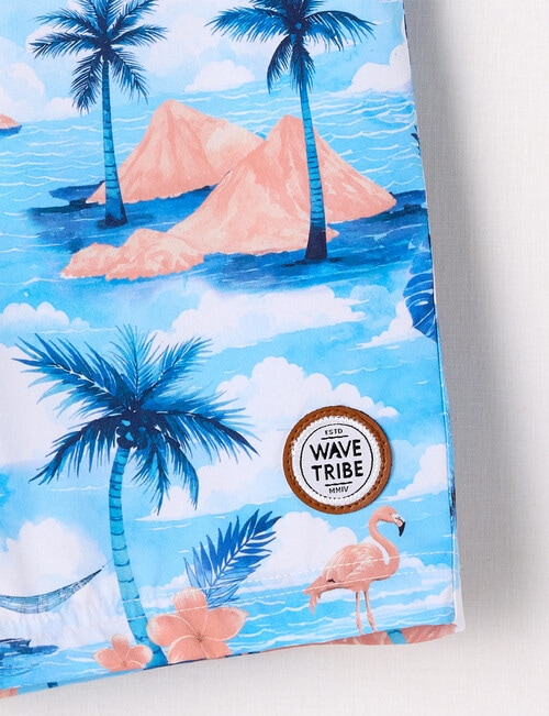 Wavetribe Island All Over Print Board Short, Blue product photo View 03 L