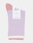 Levante Lina Fine Stripe Crew Sock, Tulip product photo