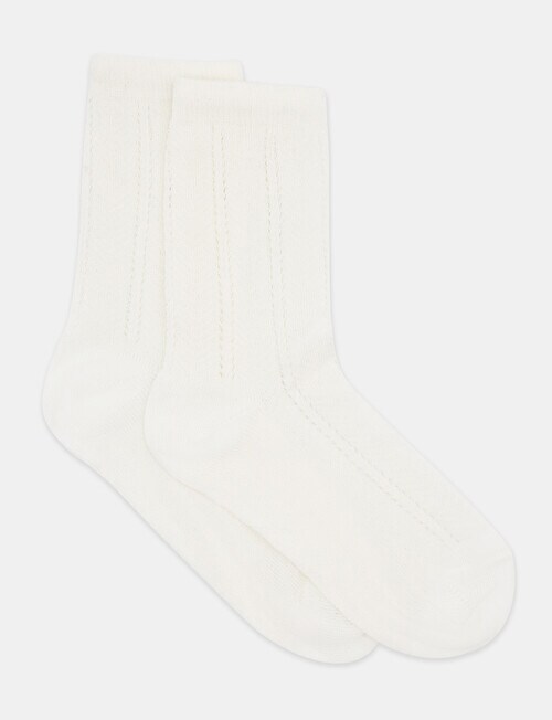 Levante Milena Crew Sock, Bianco product photo View 02 L
