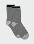 Levante Lina Fine Stripe Crew Sock, Black product photo View 02 S
