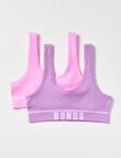 Bonds Retro Rib Crop Top, 2-Pack, Retro Lilac & Berry Sorbet product photo