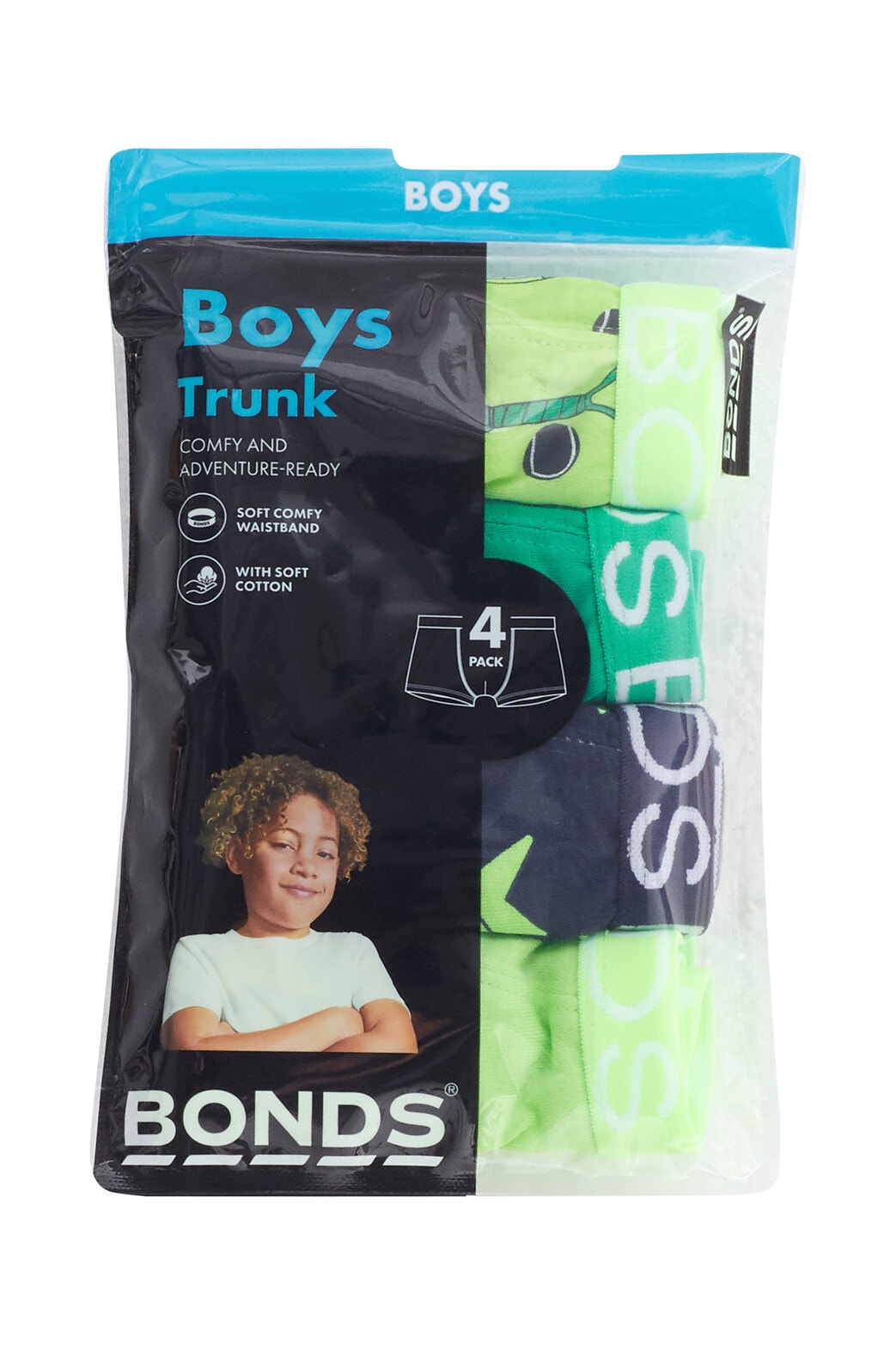 Bonds Multipack Trunks, 4-Pack, Racket Rascals - Underwear