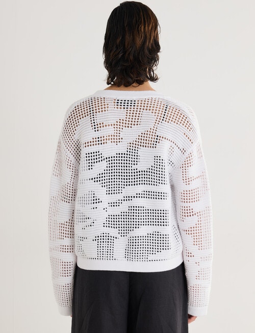 State of play Donna Crochet Cardigan, Ivory product photo View 02 L