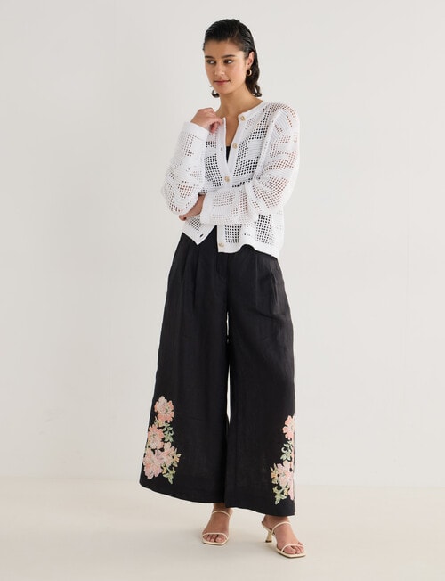 State of play Donna Crochet Cardigan, Ivory product photo View 03 L