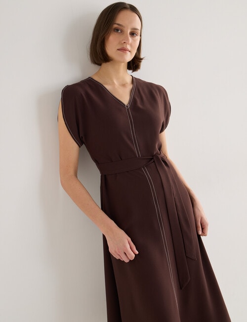 Jigsaw Serenity Drapey Dress, Raisin product photo