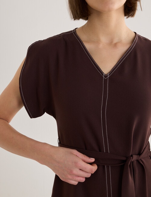 Jigsaw Serenity Drapey Dress, Raisin product photo View 05 L