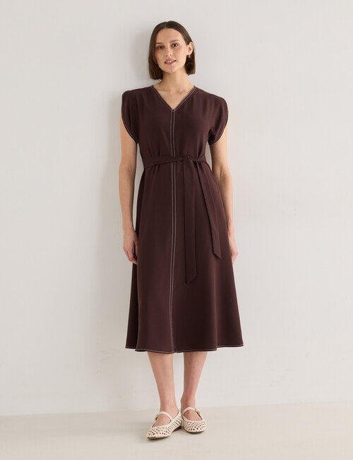 Jigsaw Serenity Drapey Dress, Raisin product photo View 10 L