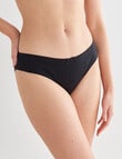 Lyric Cotton Lace Back Bikini Brief, Black product photo
