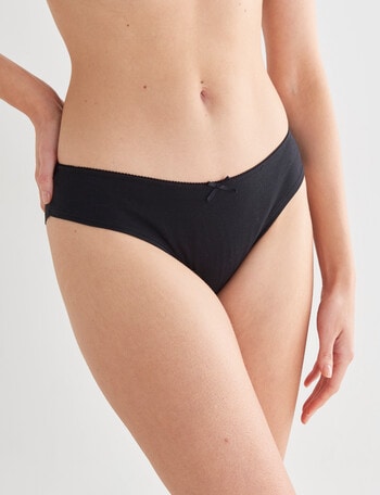 Lyric Cotton Lace Back Bikini Brief, Black product photo